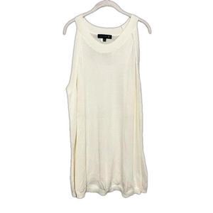 Ryan Wylde Knit Tank Top In Cream Size 3X